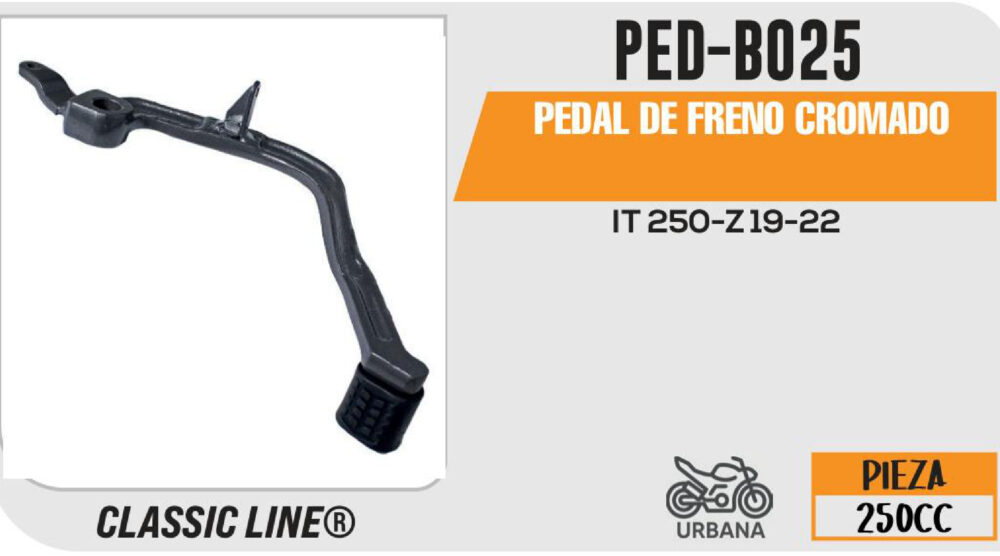 PEDAL DE FRENO CROMADO