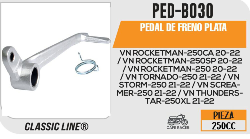 PEDAL DE FRENO PLATA