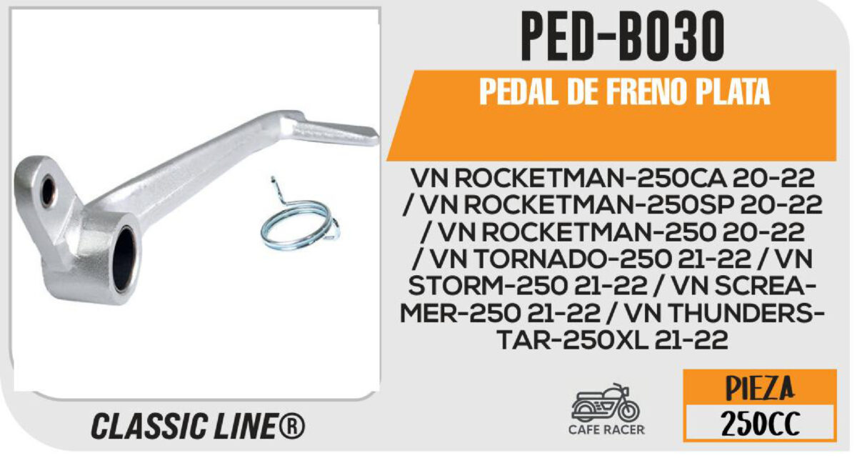 PEDAL DE FRENO PLATA