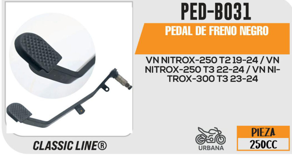 PEDAL DE FRENO NEGRO