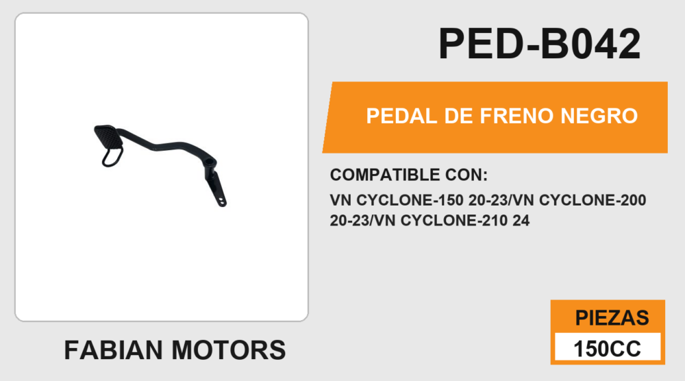 PEDAL DE FRENO NEGRO