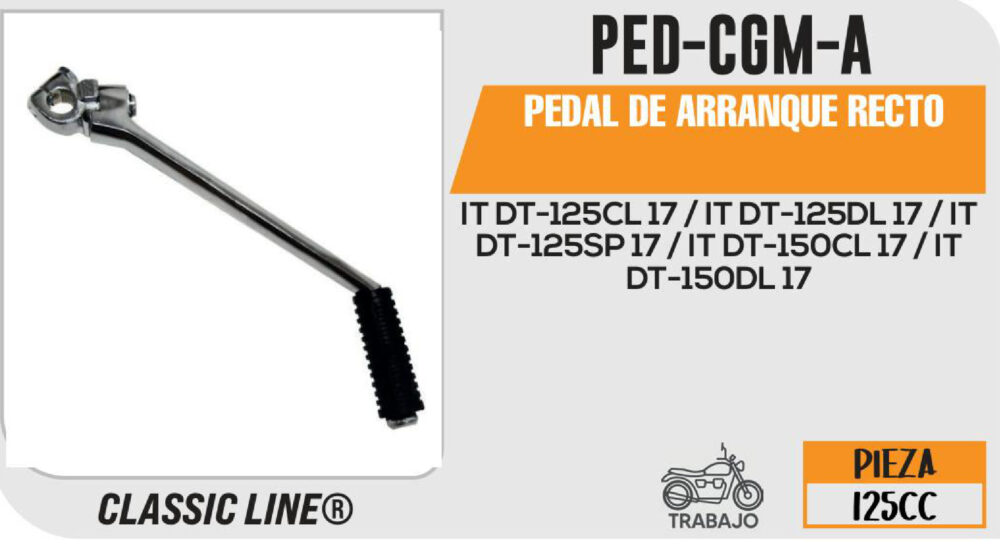 PEDAL DE ARRANQUE RECTO NEGRO