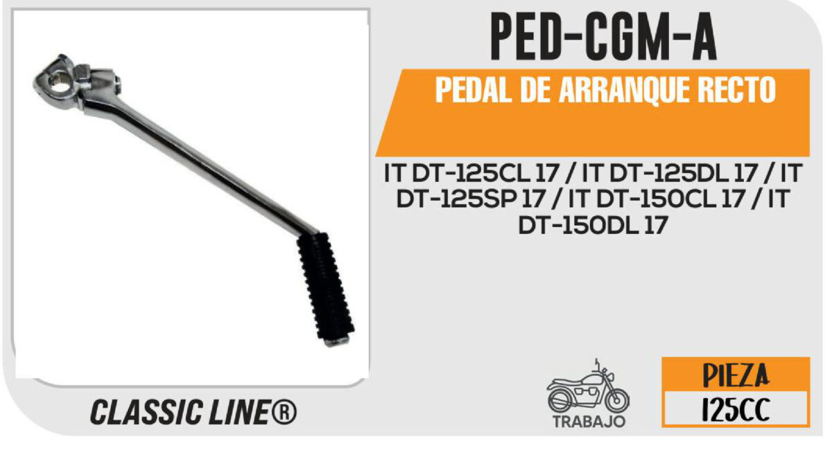 PEDAL DE ARRANQUE RECTO NEGRO