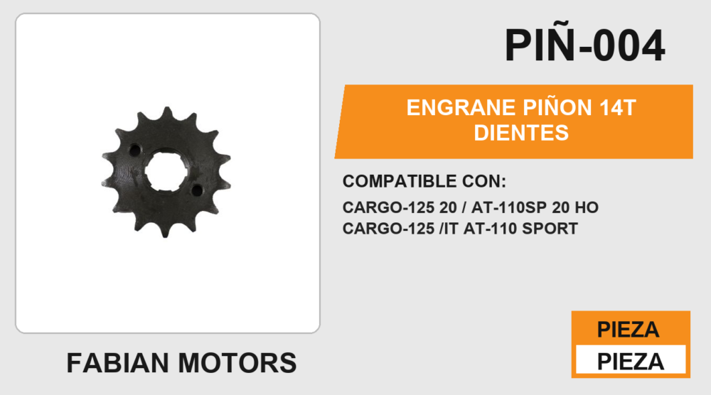 ENGRANE PIÑON 14T DIENTES