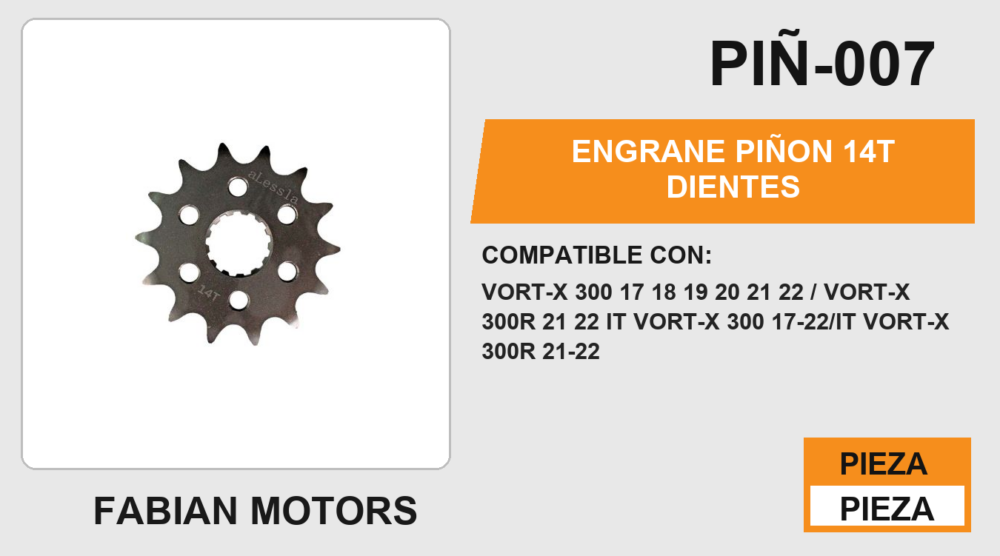 ENGRANE PIÑON 14T DIENTES