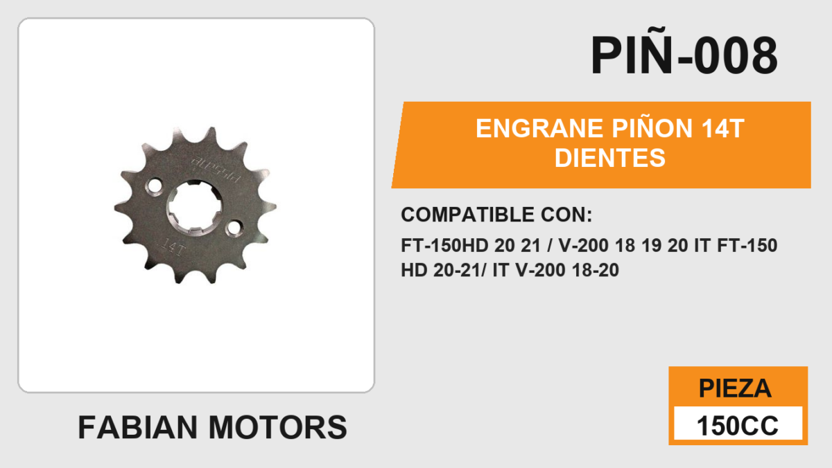 ENGRANE PIÑON 14T DIENTES