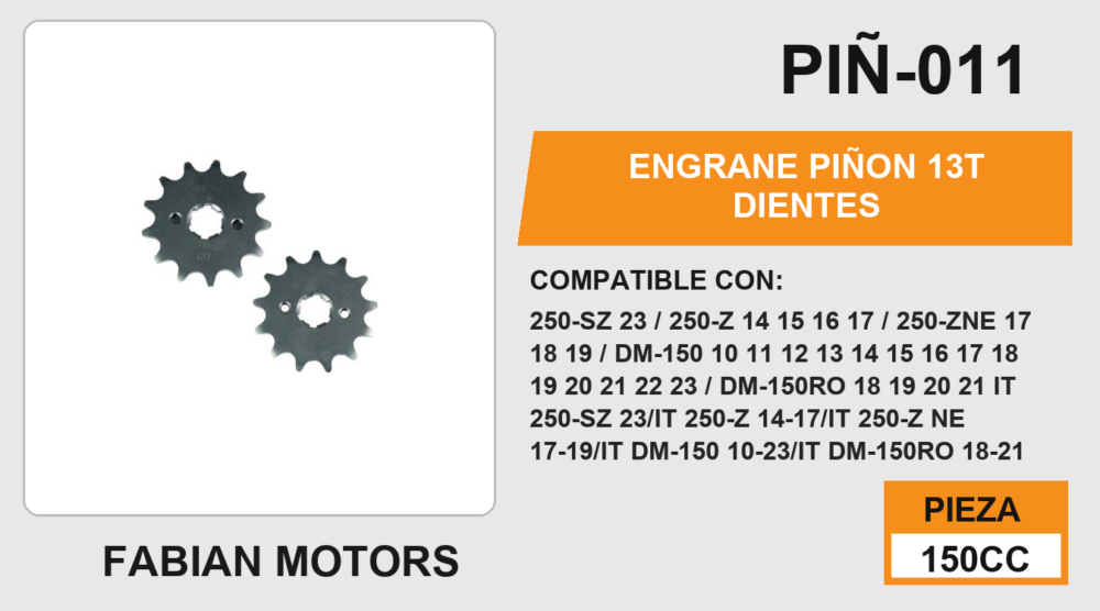 ENGRANE PIÑON 13T DIENTES