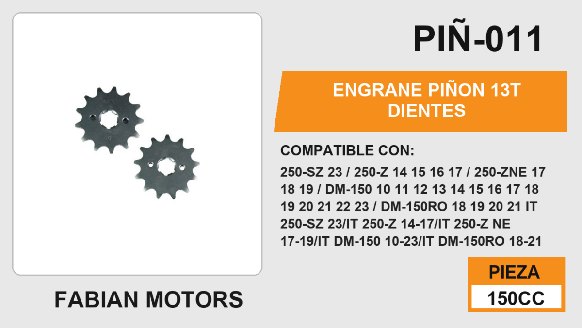 ENGRANE PIÑON 13T DIENTES