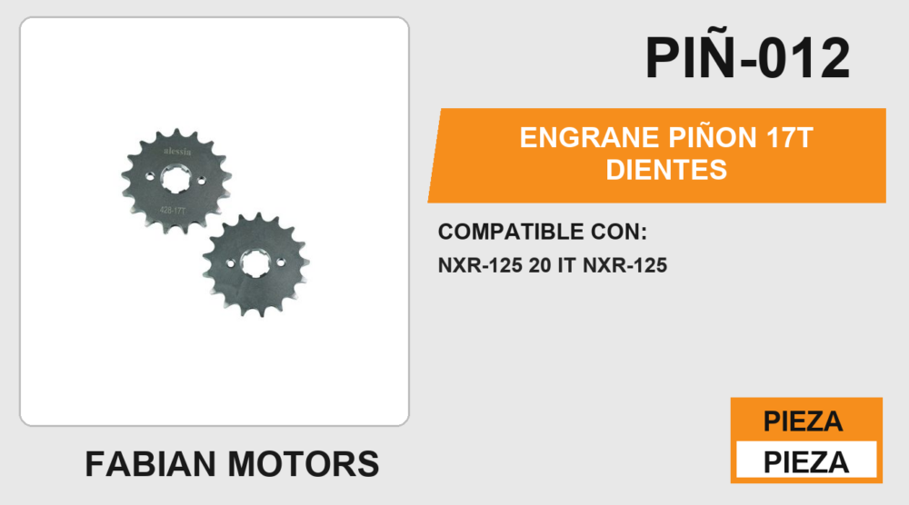 ENGRANE PIÑON 17T DIENTES