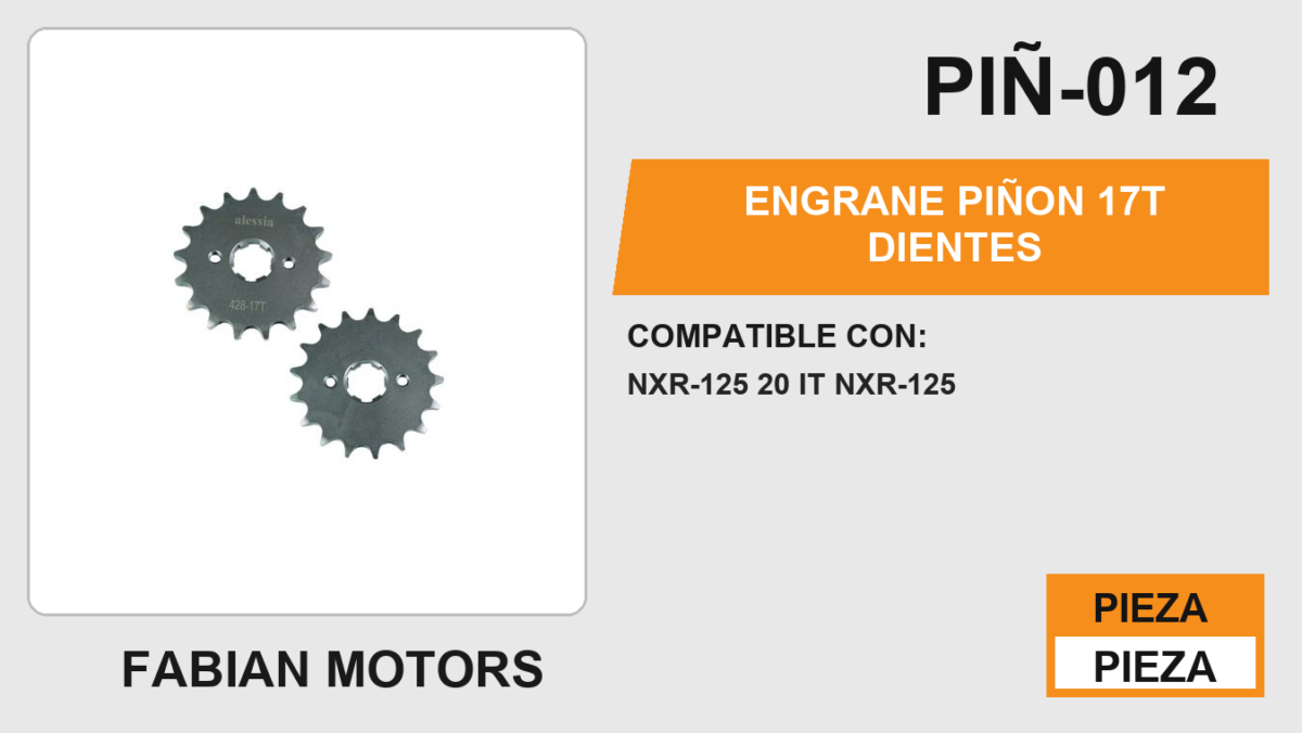 ENGRANE PIÑON 17T DIENTES