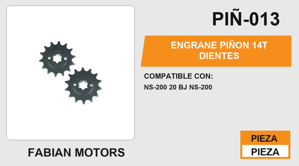 ENGRANE PIÑON 14T DIENTES