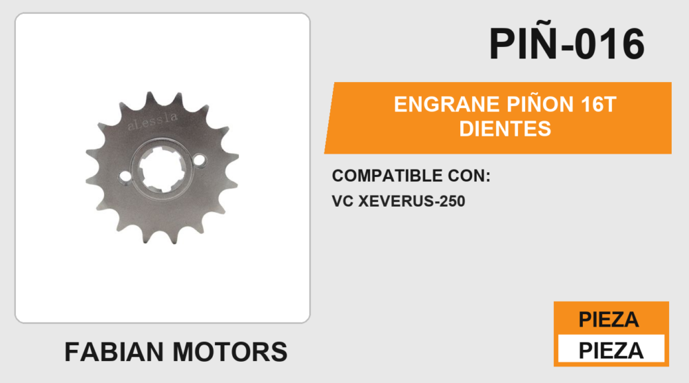 ENGRANE PIÑON 16T DIENTES