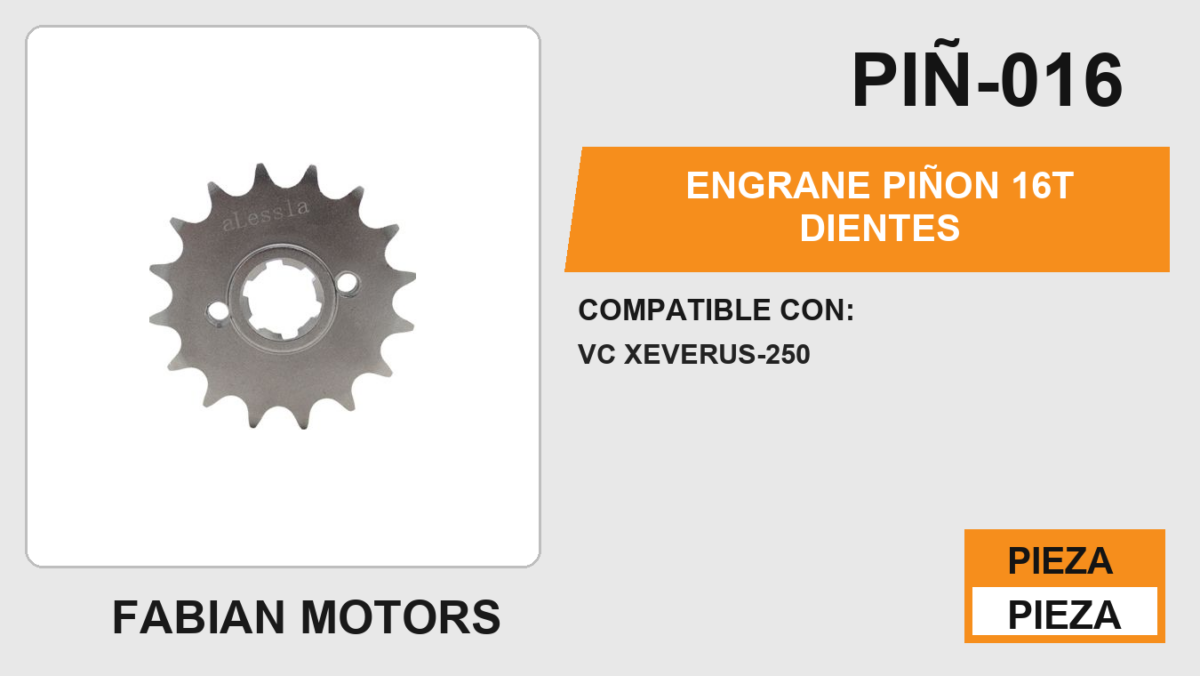 ENGRANE PIÑON 16T DIENTES