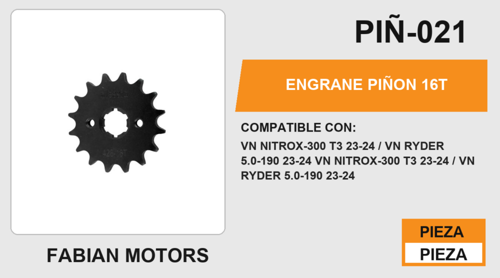 ENGRANE PIÑON 16T