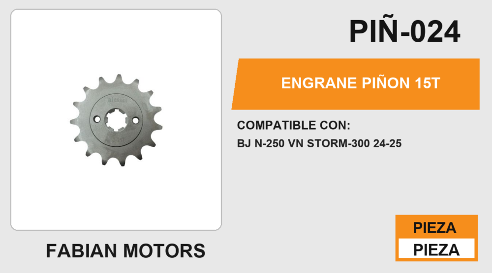 ENGRANE PIÑON 15T