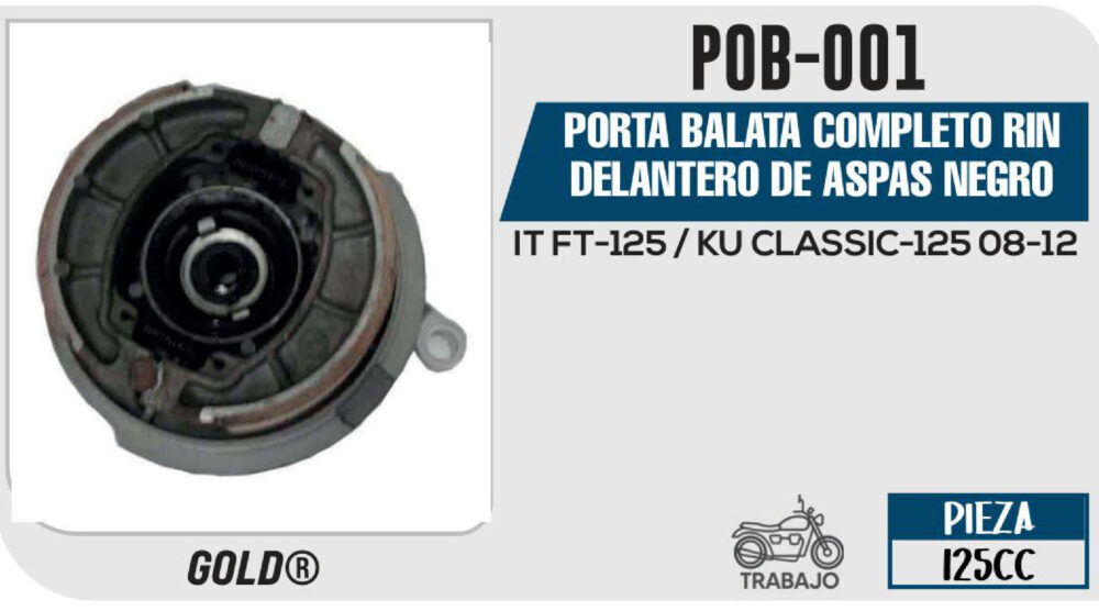 PORTA BALATA COMPLETO RIN DELANTERO DE ASPAS NEGRO