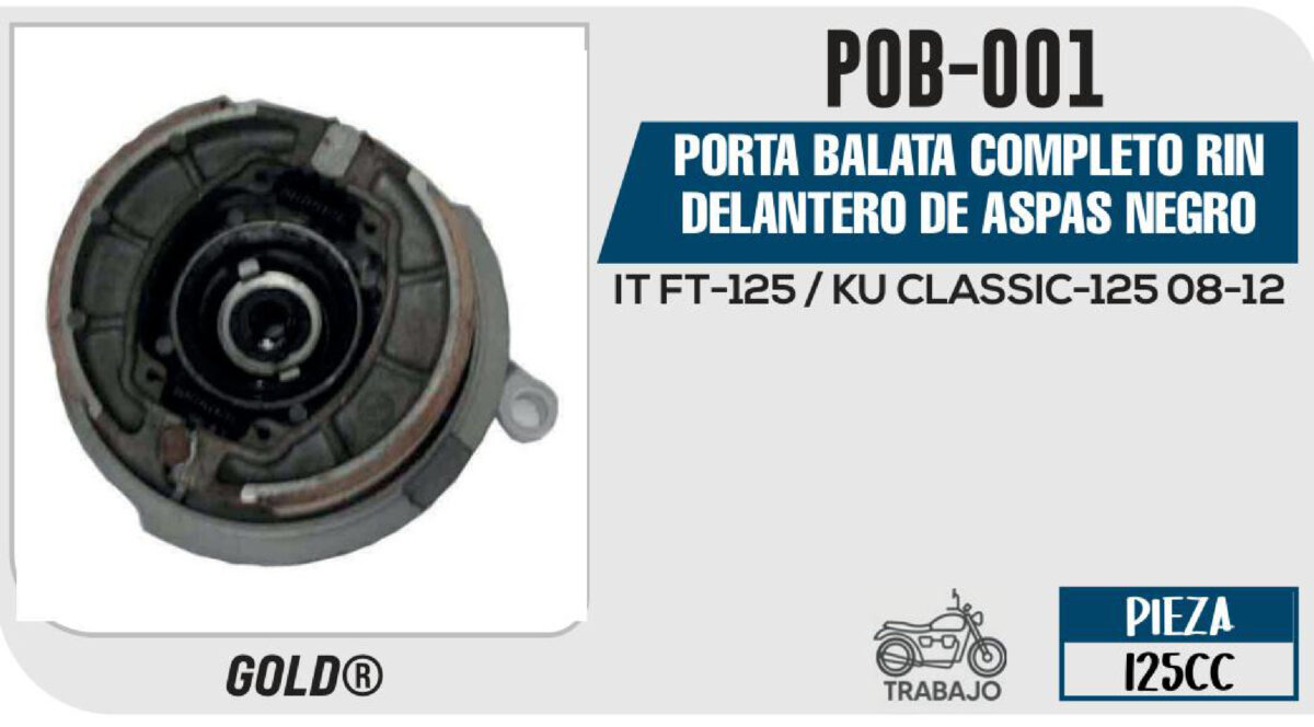 PORTA BALATA COMPLETO RIN DELANTERO DE ASPAS NEGRO