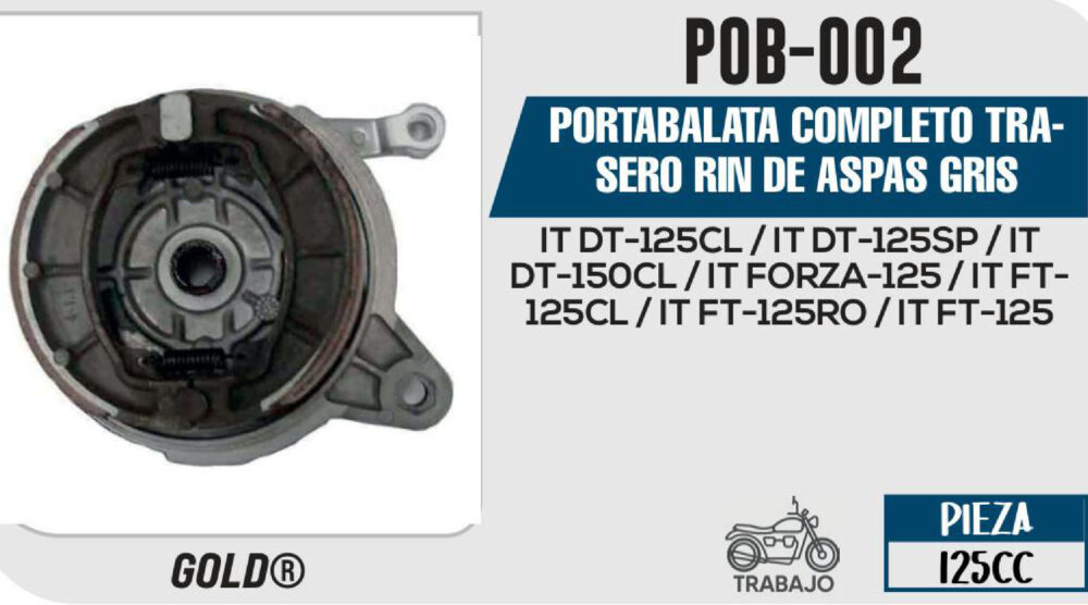 PORTA BALATA COMPLETO TRASERO RIN DE ASPAS GRIS