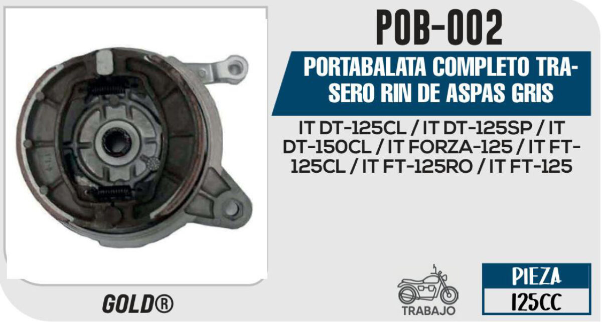 PORTA BALATA COMPLETO TRASERO RIN DE ASPAS GRIS