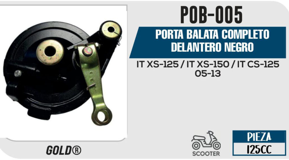 PORTA BALATA COMPLETO DELANTERO NEGRO