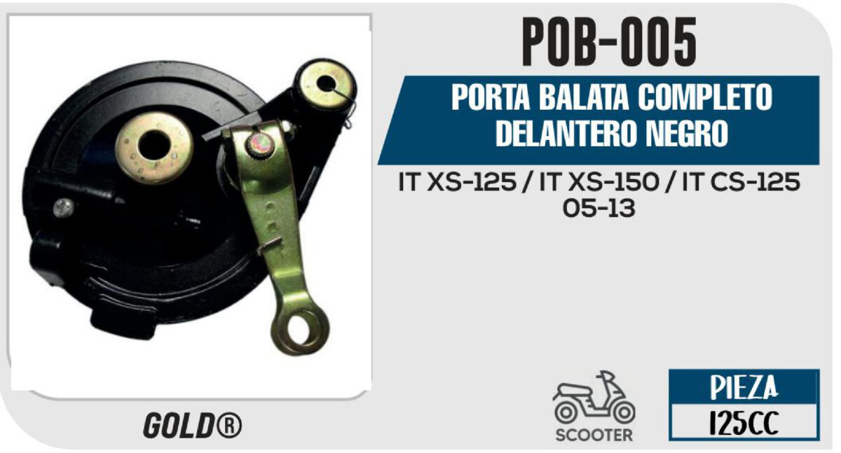 PORTA BALATA COMPLETO DELANTERO NEGRO