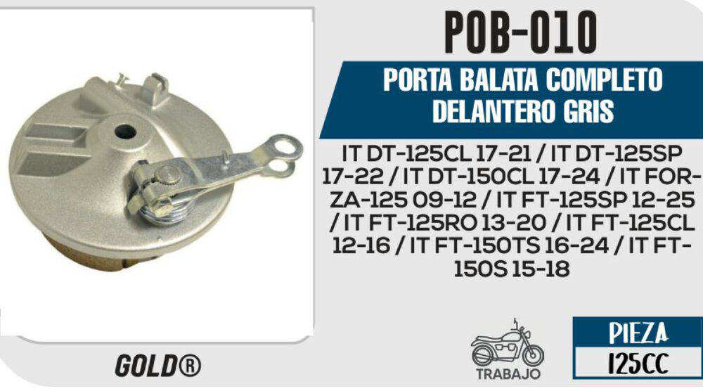 PORTA BALATA COMPLETO DELANTERO GRIS