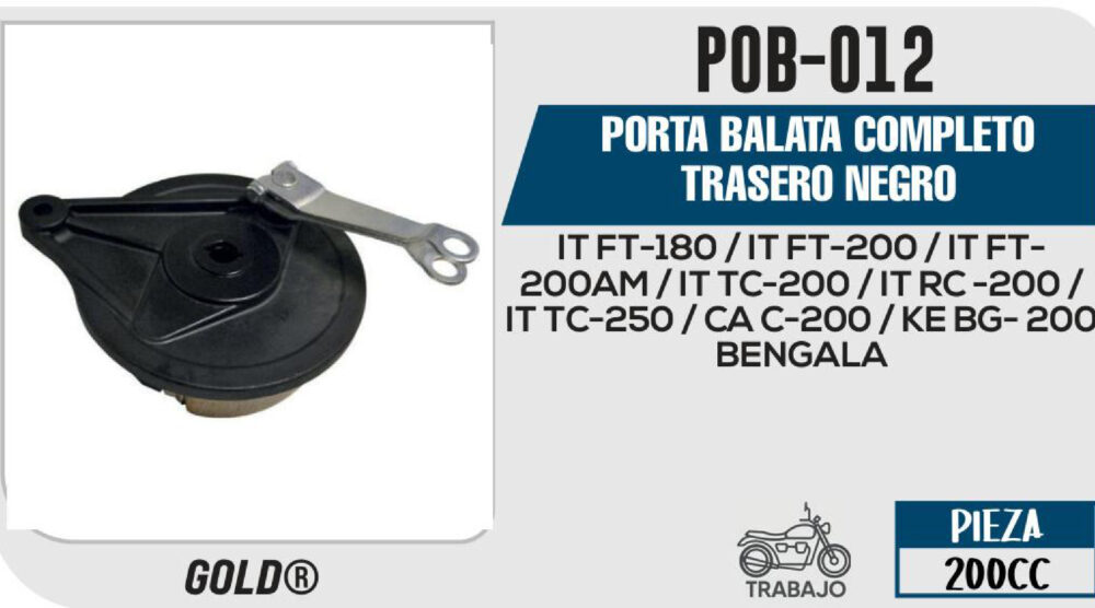 PORTA BALATA COMPLETO TRASERO NEGRO