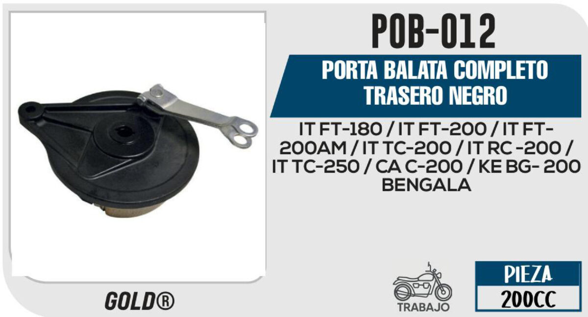 PORTA BALATA COMPLETO TRASERO NEGRO