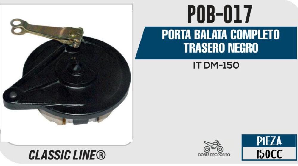 PORTA BALATA COMPLETO TRASERO NEGRO