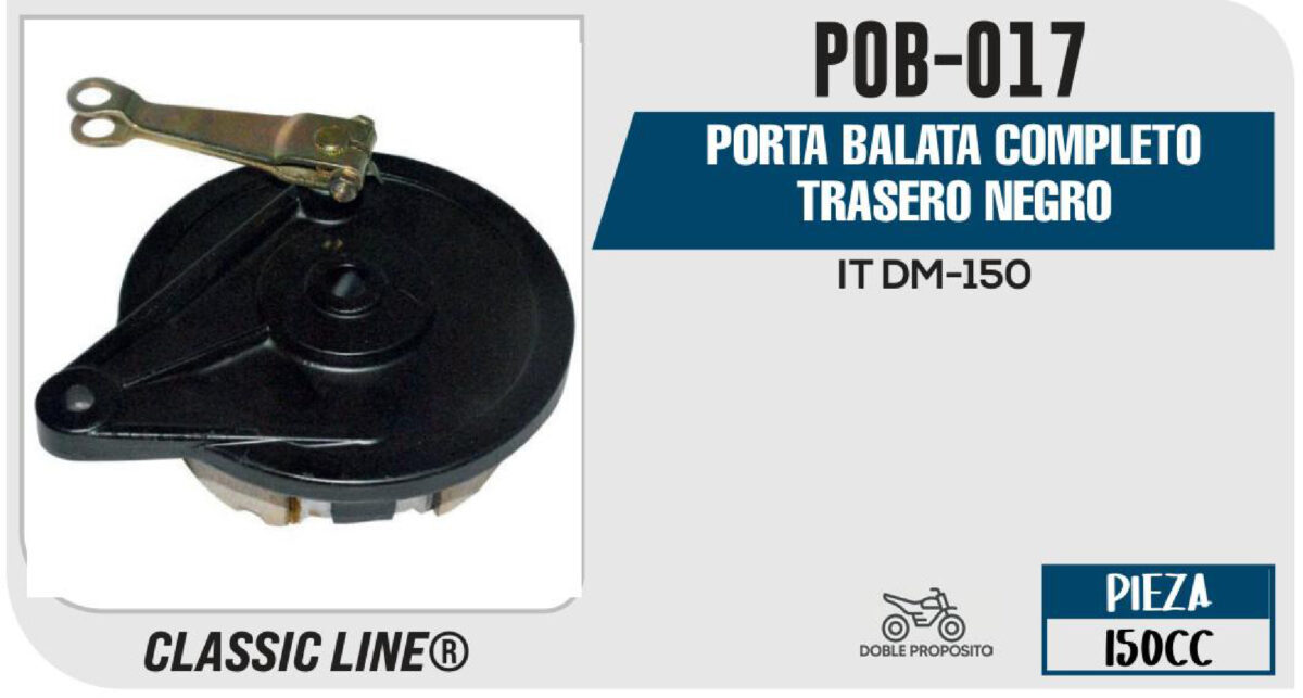 PORTA BALATA COMPLETO TRASERO NEGRO