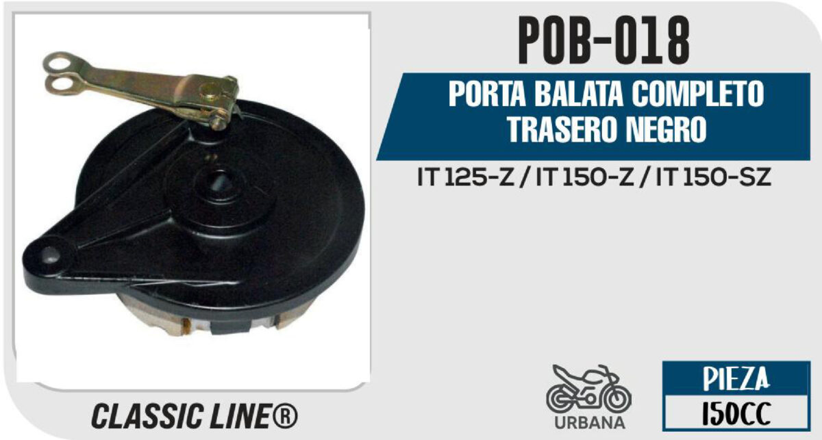 PORTA BALATA COMPLETO TRASERO NEGRO
