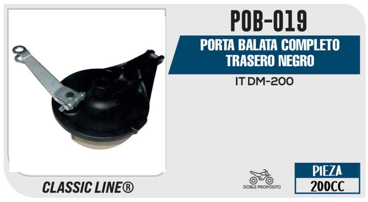 PORTA BALATA COMPLETO TRASERO NEGRO