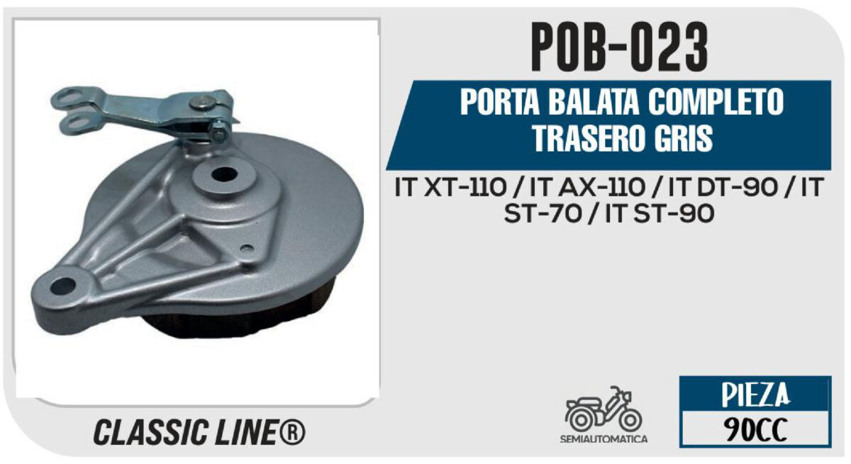 PORTA BALATA COMPLETO TRASERO GRIS