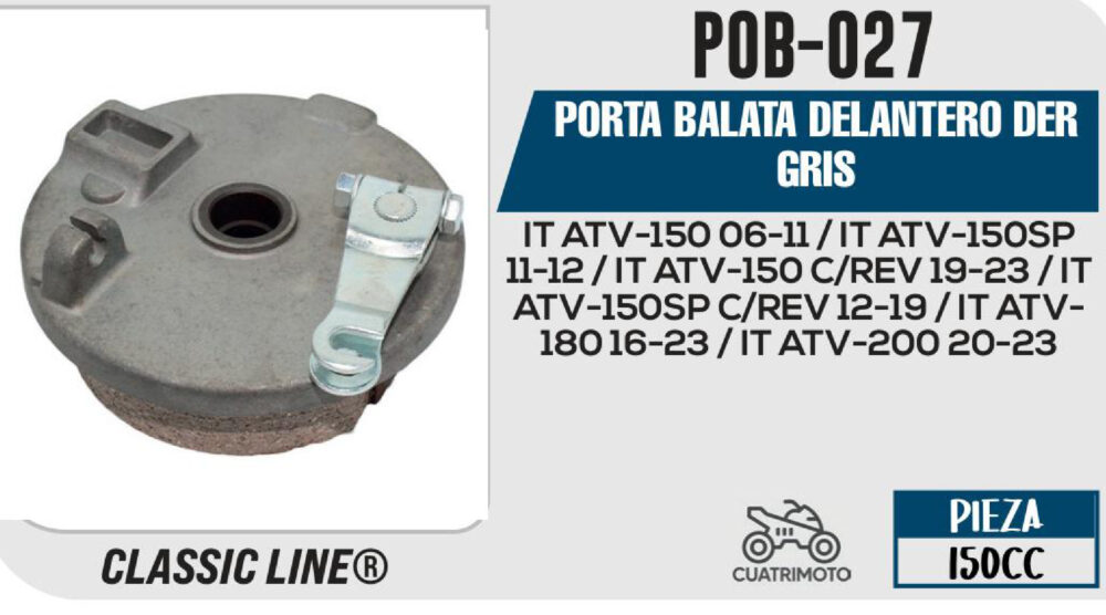 PORTA BALATA DELANTERO DERECHO GRIS