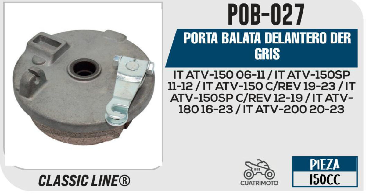 PORTA BALATA DELANTERO DERECHO GRIS