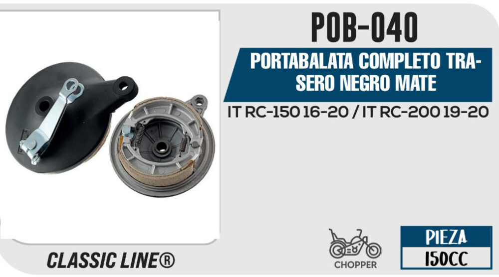PORTABALATA COMPLETO TRASERO NEGRO MATE