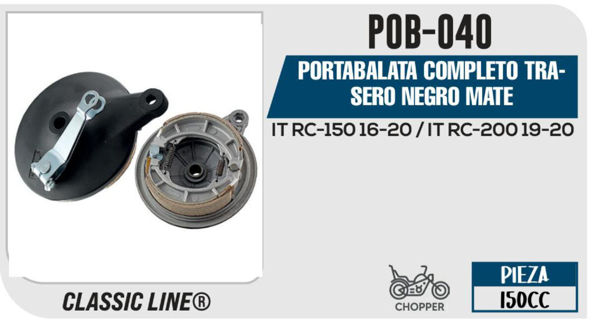 PORTABALATA COMPLETO TRASERO NEGRO MATE