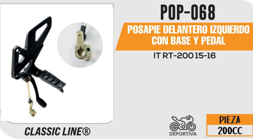 POSAPIE DELANTERO IZQUIERDA CON BASE Y PEDAL