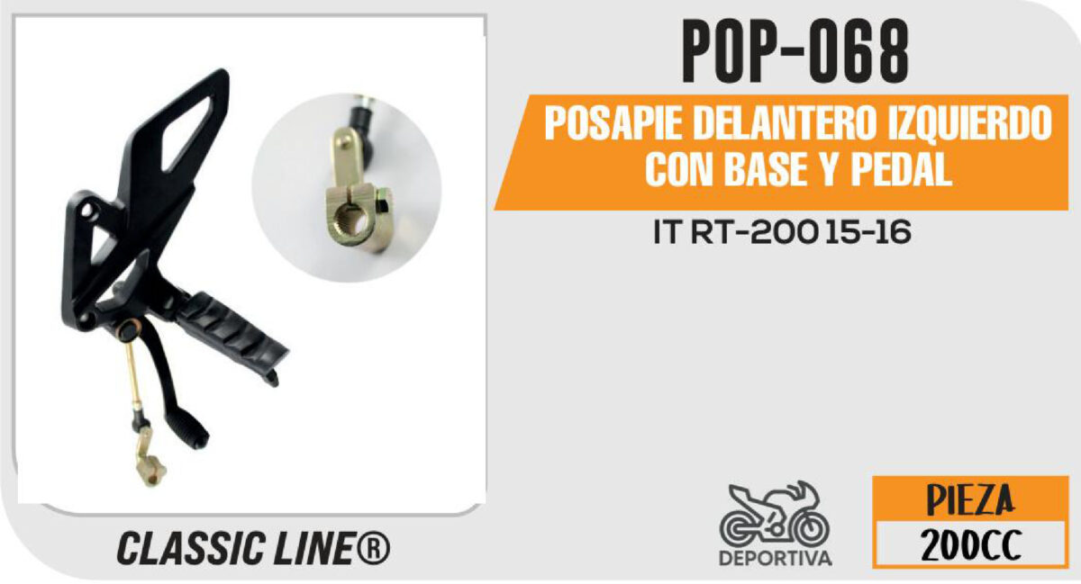 POSAPIE DELANTERO IZQUIERDA CON BASE Y PEDAL