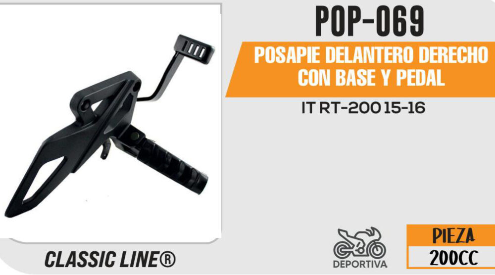 POSAPIE DELANTERO DERECHO CON BASE Y PEDAL