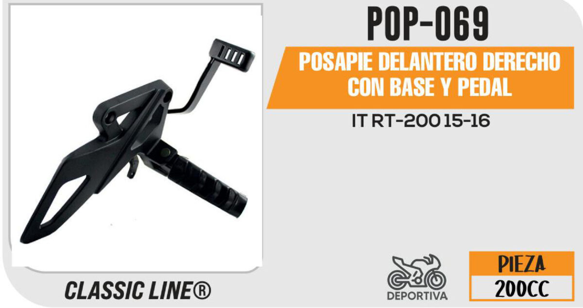 POSAPIE DELANTERO DERECHO CON BASE Y PEDAL
