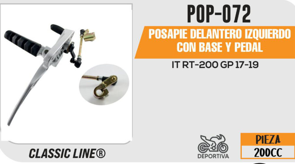 POSAPIE DELANTERO IZQUIERDA CON BASE Y PEDAL