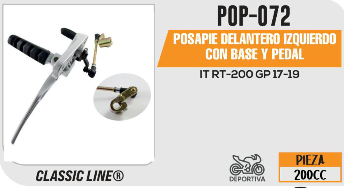 POSAPIE DELANTERO IZQUIERDA CON BASE Y PEDAL