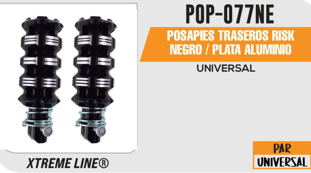 POSAPIES TRASEROS RISK NEGRO / PLATA ALUMINIO