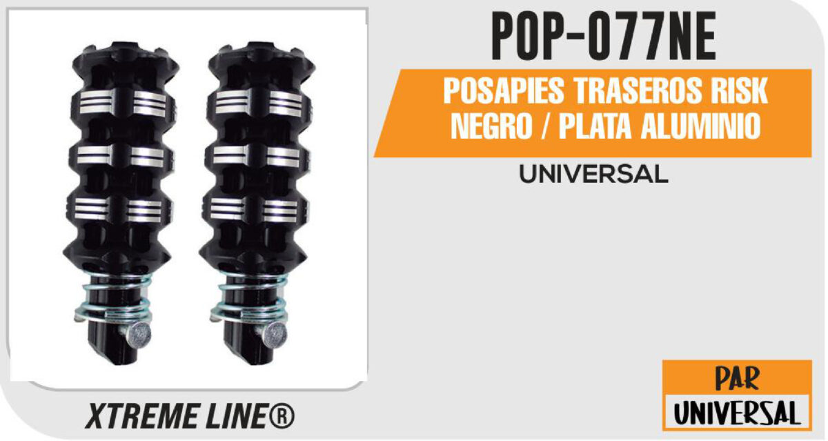 POSAPIES TRASEROS RISK NEGRO / PLATA ALUMINIO