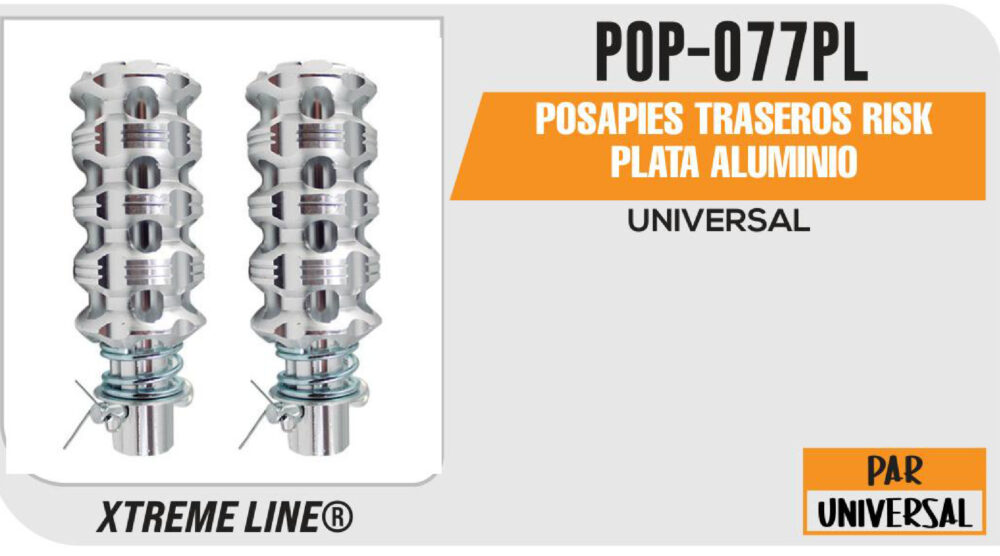 POSAPIES TRASEROS RISK PLATA ALUMINIO