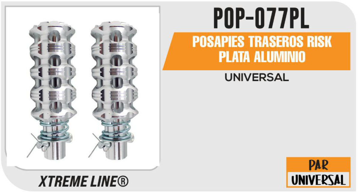 POSAPIES TRASEROS RISK PLATA ALUMINIO