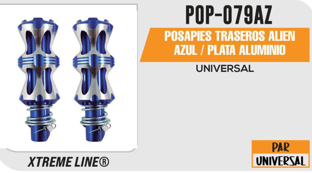 POSAPIES TRASEROS ALIEN AZUL / PLATA ALUMINIO