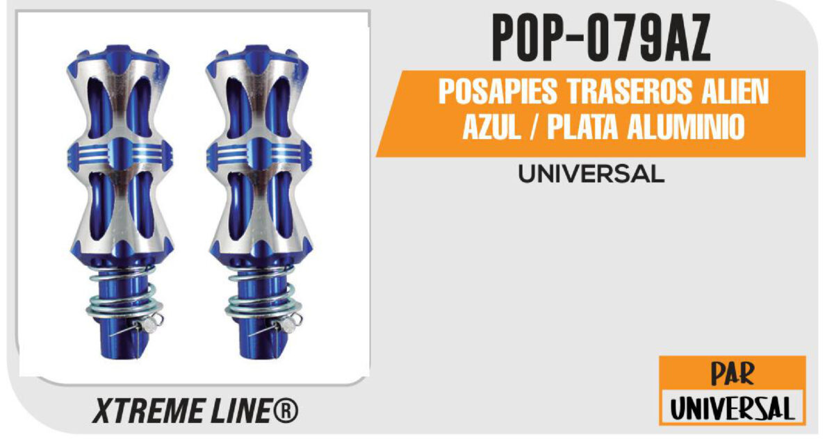 POSAPIES TRASEROS ALIEN AZUL / PLATA ALUMINIO