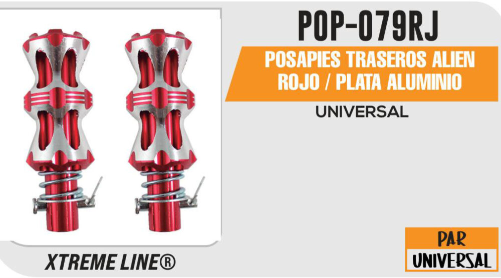 POSAPIES TRASEROS ALIEN ROJO / PLATA ALUMINIO